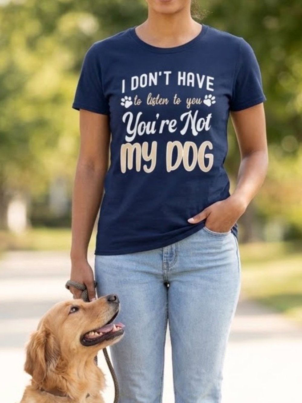 Port and Company Navy 'You're Not My Dog' Graphic Tee P104
